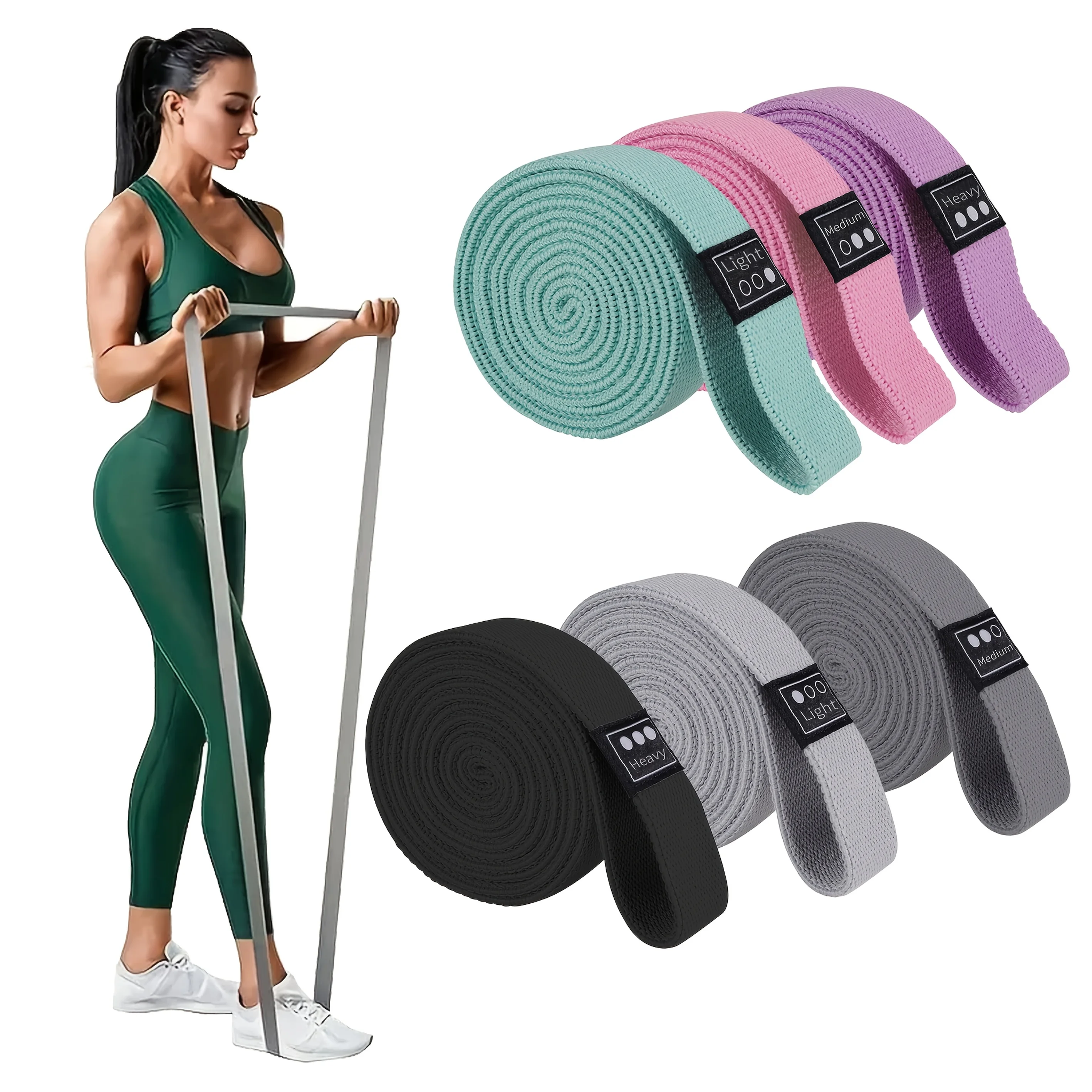 Home Gym Yoga - Resistance Bands Set, Knitted Elastic Pull