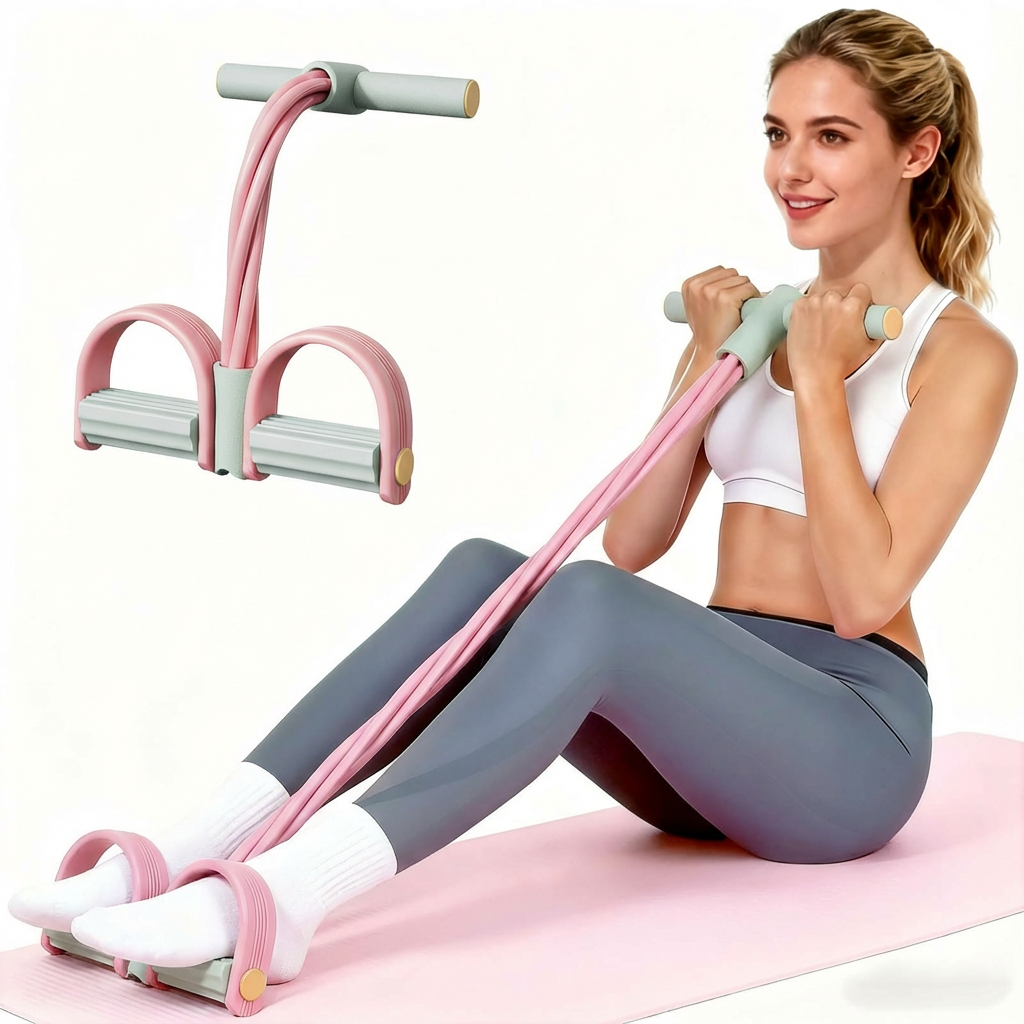 Home Gym Full Setup - Adjustable Resistance Foot Pedal Resistance Band