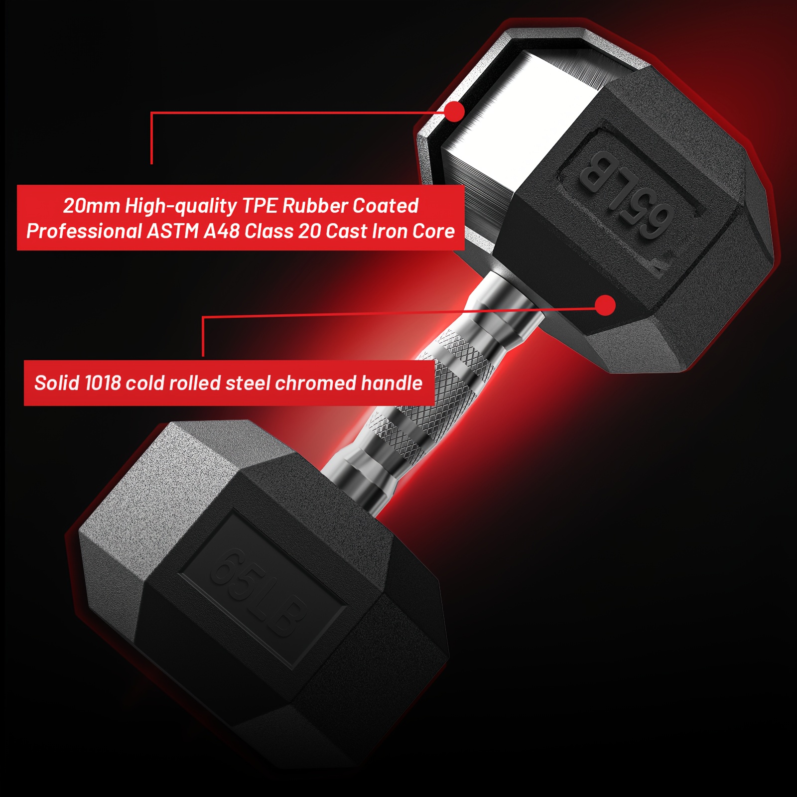 40-355LB HEX Dumbbell Set Rubb – обзор и цена Home Gym Dumbbell Set
