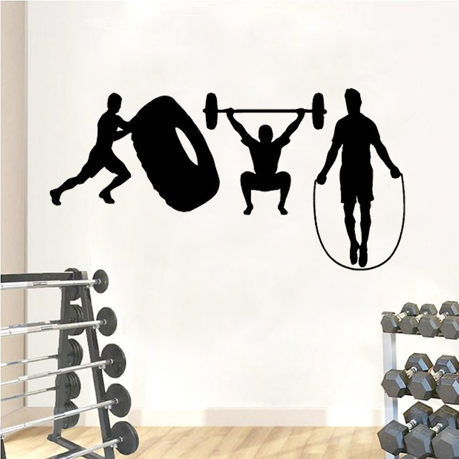 Crossfit Wall Sticker GYM Fitn – обзор и цена Home Gym Wallpaper
