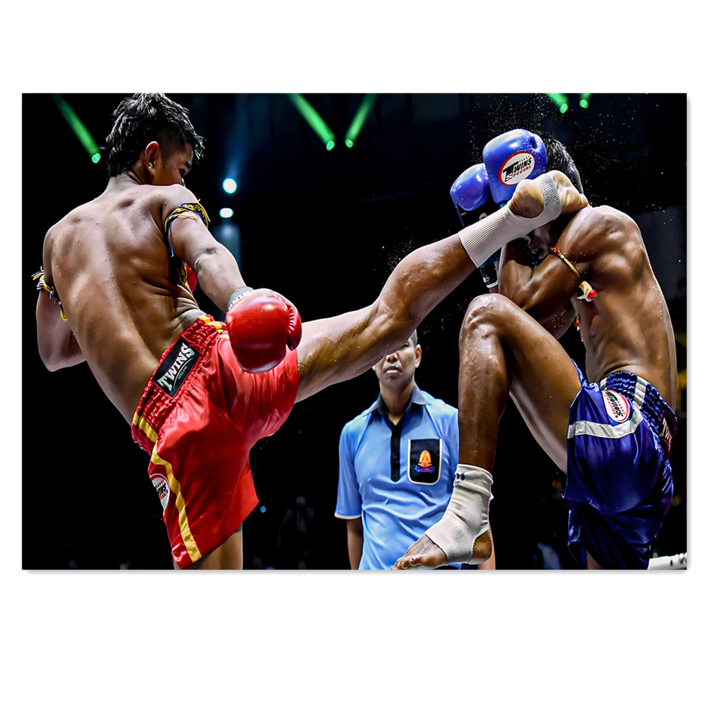 Muay Thai Kick Canvas Painting – обзор и цена Home Gym Wallpaper