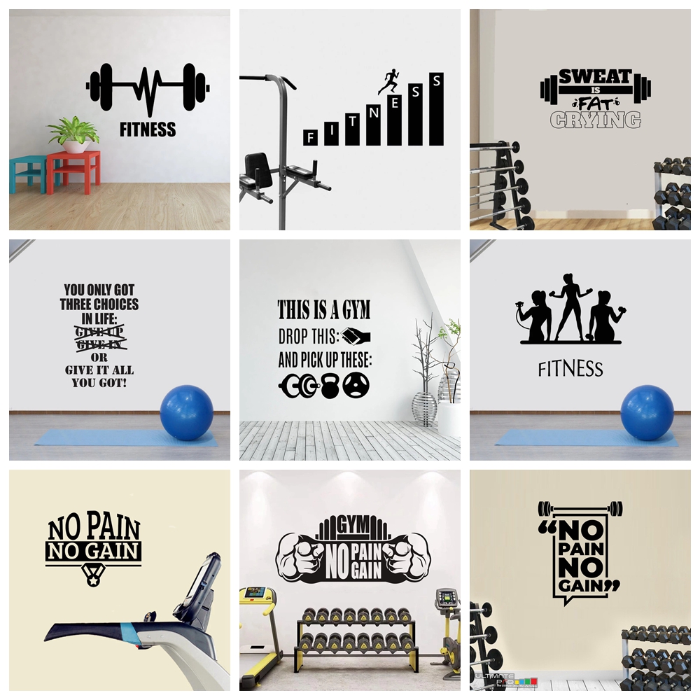 1 pc hot sale GYM culture Wall – обзор и цена Home Gym Wallpaper